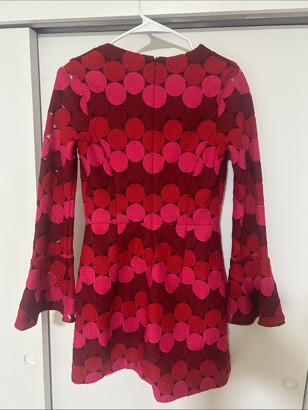 Alexis Red and Hot Pink Polka Dot Mini Dress - Picture 3 of 3